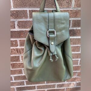 A. Bellucci made in Italy Leather Olive Green Backpack
